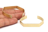 Brass Bracelet Blank - 4 Raw Brass Cuff Bracelet Blank Bangle 2 Holes (145x8x1mm) Brc 179