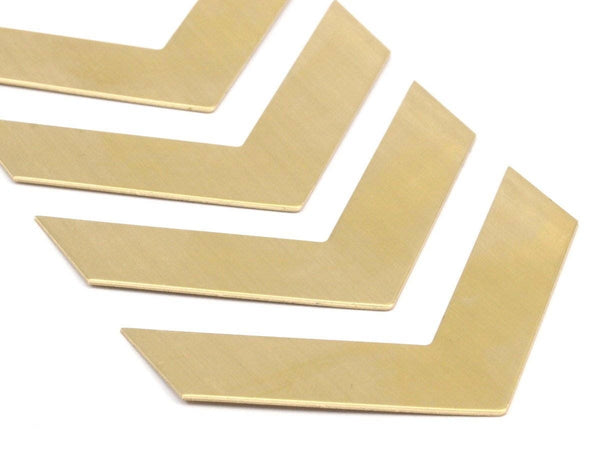 8 Raw Brass Chevron Blanks (60x15x0.80mm) A0861--n0609