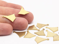 Brass Chevron Charm, 12 Raw Brass Chevron Charms (17x15mm) Bs 1342