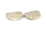 Gümüş Çekiçlenmiş Diskler, 2 Antik Gümüş Kaplamalı Pirinç Çekiçlenmiş Dalgalı Disk, Deliksiz (42 mm) Ww-42 B0116