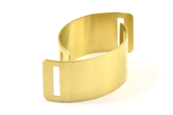 Brass Choker Necklace - 3 Raw Brass Chokers With 2 Holes (25x80x0.80mm) N0628