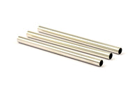 Silver Tone Tubes, 12  Brass Tubes (6x90mm) Bs 1539 H0409