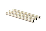 Silver Tone Tubes, 6 Nickel Free Plated Silver Tone Brass Tubes (6x90mm) Bs 1539 H0409