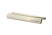 Silver Tone Tubes, 6 Nickel Free Plated Silver Tone Brass Tubes (6x90mm) Bs 1539 H0409