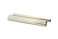 Silver Tone Tubes, 12  Brass Tubes (6x90mm) Bs 1539 H0409