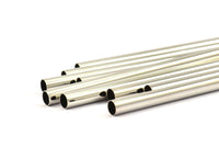 Silver Tone Tubes, 12  Brass Tubes (6x90mm) Bs 1539 H0409