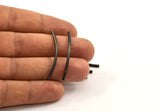 Black Textured Curved Tube Beads, 12 Black Oxidized Brass Curved Tubes (2x40mm) Bs 1405 S103