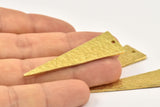 Hammered Triangle Charm, Raw Brass Hammered Long Triangle Charms, Pendant, Earring Findings (14x50x1.2mm) N0200