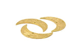 Hammered Crescent Finding, Raw Brass Hammered Moons with 2 Holes (35x11x1.5mm) N0211