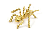 Brass Ant Pendant, Raw Brass Ant Pendants, Animal Jewelry (36mm) N0351