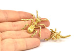 Brass Ant Pendant, Raw Brass Ant Pendants, Animal Jewelry (36mm) N0351