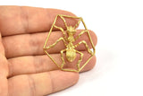 Brass Ant Pendant, 2 Raw Brass Ant Pendants, Animal Jewelry (40x36mm) N0354