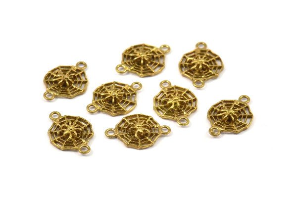 Pirinç Örümcek Bağlantı Elemanı, 12 Ham Pirinç Örümcek Ağı Bağlantı Elemanı (16x11mm) N0352