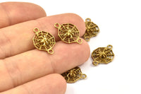 Pirinç Örümcek Bağlantı Elemanı, 12 Ham Pirinç Örümcek Ağı Bağlantı Elemanı (16x11mm) N0352