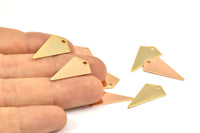 Tiny Necklace Rose Gold / Gold Triangle, 8 Rose Gold Plated - Gold Plated Brass Triangle Charms with 1 hole (22x12x0.60mm) D0346 Q0082