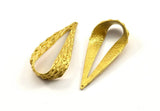 Textured Drop Charm, Raw Brass Textured Drop Charms With 1 Hole, Earring Findings (47x21x9x1mm) N0198