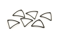 Black Triangle Charm - 50 Oxidized Brass Black Open Cambered Triangle Ring Charms (20x0.8mm) BS 1212 S461
