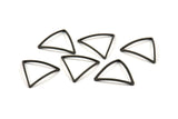 Black Triangle Charm - 50 Oxidized Brass Black Open Cambered Triangle Ring Charms (20x0.8mm) BS 1212 S461