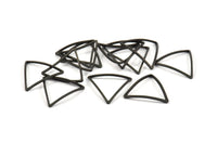 Black Triangle Charm - 50 Oxidized Brass Black Open Cambered Triangle Ring Charms (20x0.8mm) BS 1212 S461