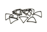 Black Triangle Charm - 50 Oxidized Brass Black Open Cambered Triangle Ring Charms (20x0.8mm) BS 1212 S461