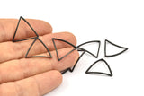Black Triangle Charm - 50 Oxidized Brass Black Open Cambered Triangle Ring Charms (20x0.8mm) BS 1212 S461