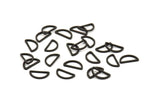 Black Half Moon - 50 Brass Black Oxidized Semi Circle Connectors (6x11x0.80mm) D0007 S511