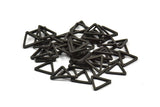 Black Triangle Charm - 50 Oxidized Brass Black Triangle Charms (9x0.80mm) D0249 S487