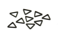 Black Triangle Charm - 50 Oxidized Brass Black Triangle Charms (9x0.80mm) D0249 S487