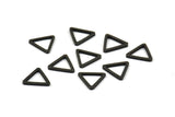 Black Triangle Charm - 50 Oxidized Brass Black Triangle Charms (9x0.80mm) D0249 S487