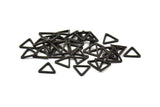 Black Triangle Charm - 50 Oxidized Brass Black Triangle Charms (9x0.80mm) D0249 S487