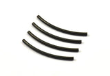 Black Solid Brass Noodle Tube, 24 Black Oxidized Brass Curved Tubes (2x35mm) Bs 1404 S168