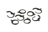 Siyah Küpe Tokası, 50 Siyah Oksitlenmiş Pirinç Mandallı Küpe Tokası (12x14 mm) A0897 S593