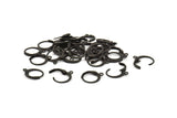 Siyah Küpe Tokası, 50 Siyah Oksitlenmiş Pirinç Mandallı Küpe Tokası (12x14 mm) A0897 S593