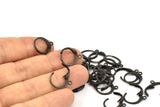 Siyah Küpe Tokası, 50 Siyah Oksitlenmiş Pirinç Mandallı Küpe Tokası (12x14 mm) A0897 S593