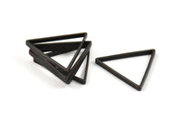 Black Triangle Charm - 24 Oxidized Brass Black Triangle Charms (24x0.8x2mm) Bs 1197 S551