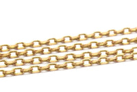 90 M (1.2x1.8mm) Raw Brass Soldered Chain - Z162