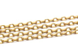 90 M (1.2x1.8mm) Raw Brass Soldered Chain - Z162