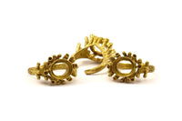 The King Ring Settings - 1 Raw Brass Ring Setting with Pad Size 12x10mm U044