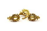 The King Ring Settings - 1 Raw Brass Ring Setting with Pad Size 12x10mm U044