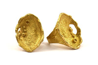 Ring Settings - 1 Raw Brass Ring Setting with Pad Size 2.5mm U049