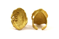 Ring Settings - 1 Raw Brass Ring Setting with Pad Size 2.5mm U049