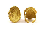 Ring Settings - 1 Raw Brass Ring Setting with Pad Size 2.5mm U049