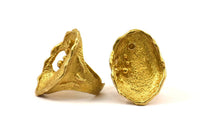 Ring Settings - 1 Raw Brass Ring Setting with Pad Size 2.5mm U049