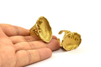 Ring Settings - 1 Raw Brass Ring Setting with Pad Size 2.5mm U049