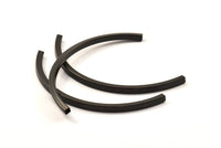 Square Noodle Tubes, 3 Oxidized Brass Black Square Curved Tube Beads (4x4x95mm) Bs 1529 S116
