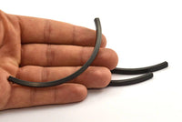 Square Noodle Tubes, 3 Oxidized Brass Black Square Curved Tube Beads (4x4x95mm) Bs 1529 S116