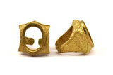 Lord Ring Settings - 1 Raw Brass Ring Setting with Pad Size 21x15mm U052