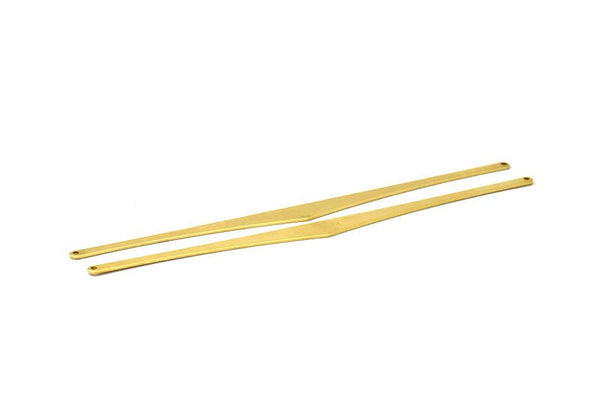 Brass Long Blank, 3 Raw Brass Extra Long Blanks With 2 holes (153x9.6mm) D0514