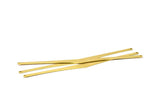 Brass Long Blank, 3 Raw Brass Extra Long Blanks With 2 holes (153x9.6mm) D0514