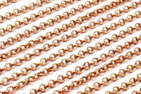 Red Brass Rolo Chain, Soldered  Rolo Chain (3mm) MB 8-19